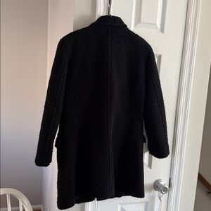 J. Crew Black Faux Shearling Teddy Coat